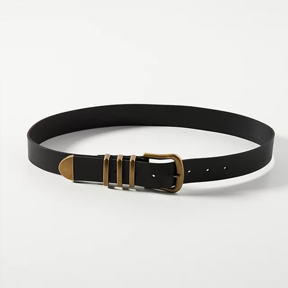Anthropologie Western Leather Belt | Black | 2x